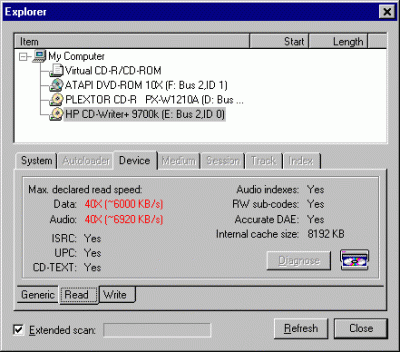 HP 9710i Disc Juggler read