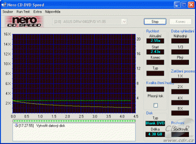 ASUS DRW-0402P - CDspeed zápis DVD+RW