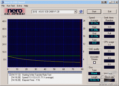 Asus SCB-2408-D - CDspeed zápis CD-RW