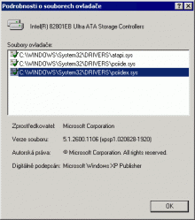 Ovladač z Windows XP SP1