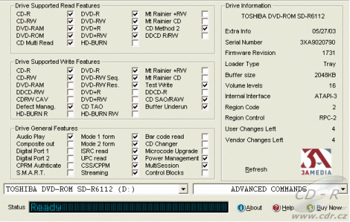 Toshiba SD-R6112 - DVDinfo Pro