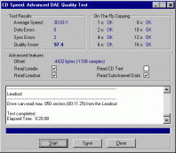 Plextor PX-W241040A Nero CDspeed99 Advanced DAE speed test