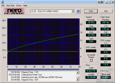 Teac DV-W58G - CDspeed čtení CD-RW