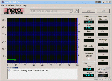 Teac DV-W58G - CDspeed zápis CD-RW 4×