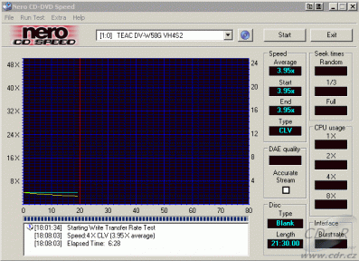 Teac DV-W58G - CDspeed zápis CD-RW 8cm