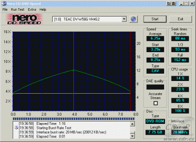 Teac DV-W58G - CDspeed čtení DVD-ROM dual layer