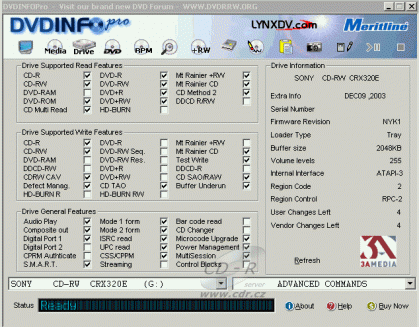 Sony CRX320E - DVDinfo Pro