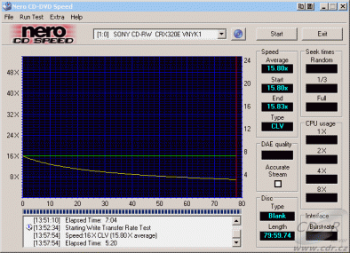 Sony CRX320E - CDspeed zápis CD-RW 16×