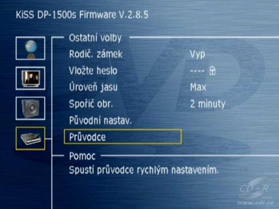 KiSS DP-1500 - Průvodce nastavením