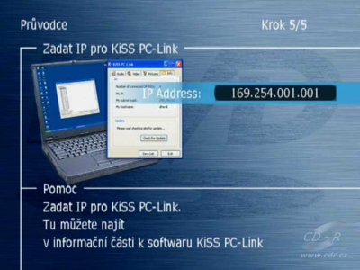 KiSS DP-1500 - Průvodce: 5/5 zadání IP adresy