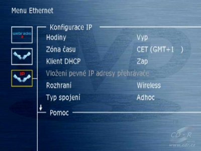 KiSS DP-1500 - Menu Ethernet: Konfigurace IP