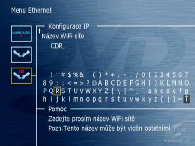 KiSS DP-1500 - Menu Ethernet: nastavení názvu WiFi sítě