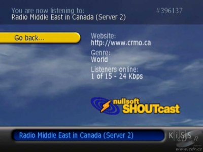 KiSS DP-1500 - Webradio2: Stanice Middle East in Canada