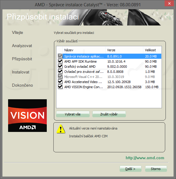AMD Catalyst 12.10 - instalace na Windows 8 x64