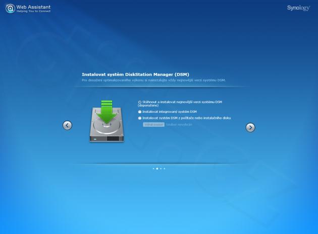 02 Synology Web Assistant – instalovat nový DSM