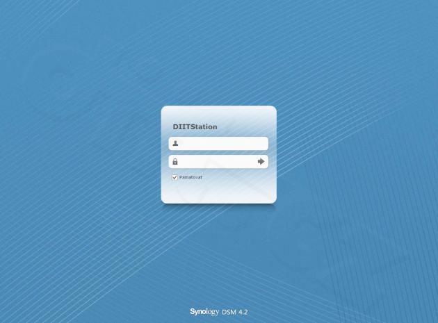 Synology DiskStation – přihlašovací obrazovka