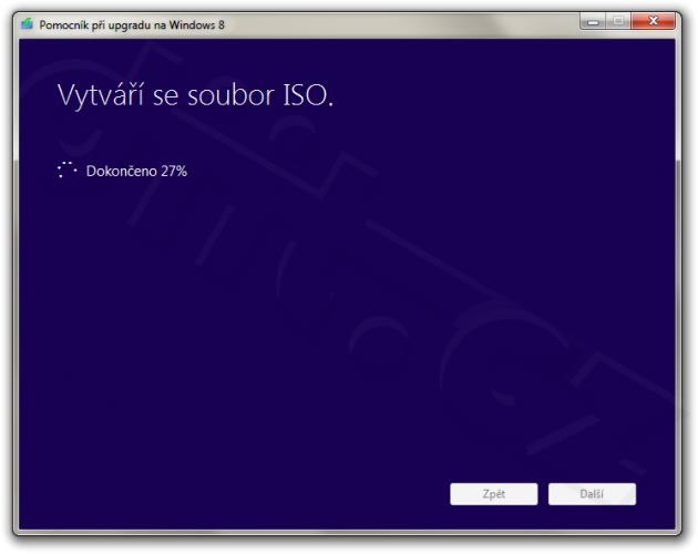 Vytváření ISO souboru - Pomocník při upgradu na Windows 8
