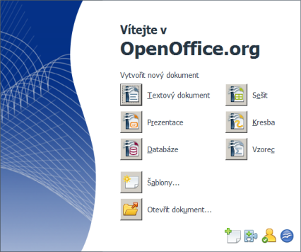 OpenOffice.org 3.2 úvodní obrazovka