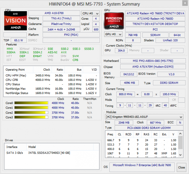 AMD A10-5700 + A10-6700 + MSI FM2-A85XA-G65 - CPUZ, HWI64 - Obrázek 12