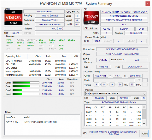 AMD A10-5700 + A10-6700 + MSI FM2-A85XA-G65 - CPUZ, HWI64 - Obrázek 7
