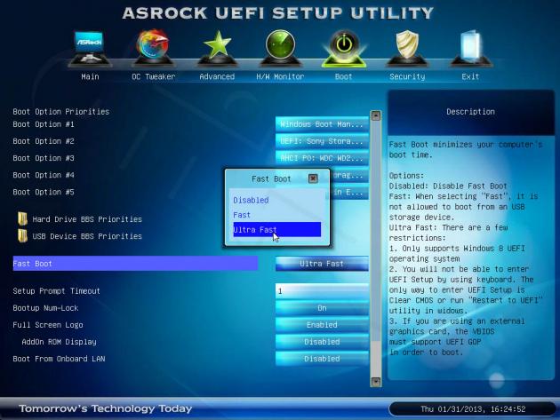 ASRock A75M-HVS UEFI P2.00 - Fast Boot