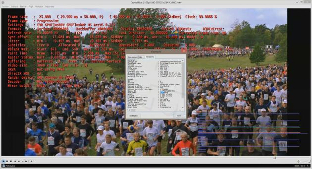 Crowd Run UHD 134 Mbps na poloviční rychlost @ AMD Trinity bez akcelerace