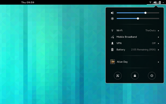 GNOME 3.10 - 170status-menu