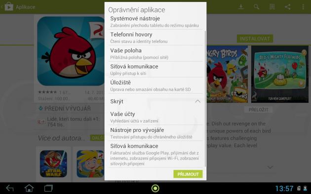 Acer Iconia Tab A211 - Google Play - aplikace vyžaduje přístup div ne k rodnému číslu vaší babičky