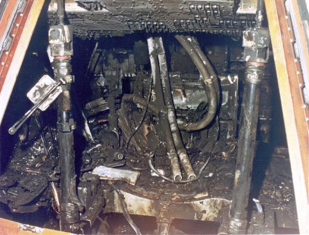 Velitelský modul Apollo 1 po požáru