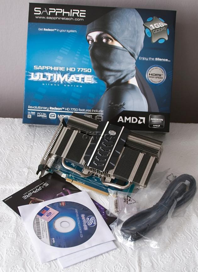 Sapphire Radeon HD 7750 Ultimate, obsah balení