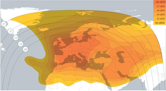 Eutelsat 10A - pokrytí_