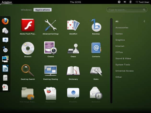 openSUSE 12.2 - GNOME