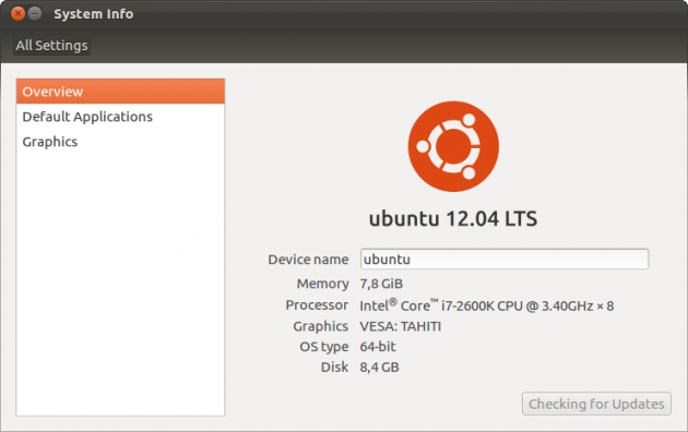 Sapphire Radeon HD 7950 OC: Ubuntu 12.04 alpha, System Info: OverView