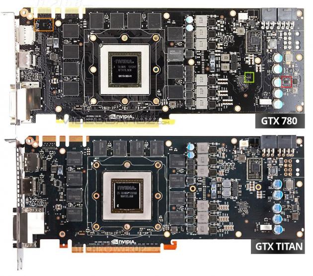 GeForce GTX 780 PCB vs GTX Titan PCB