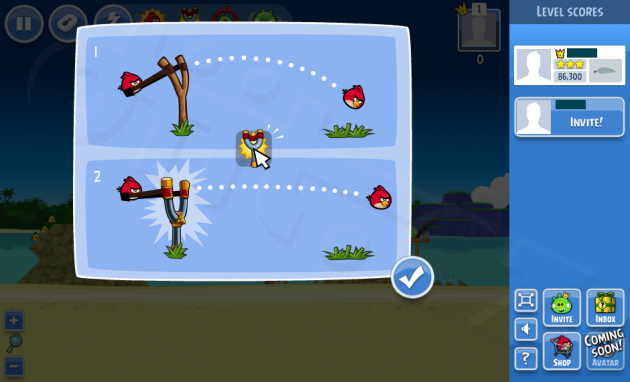 Angry Birds na Facebooku - silnější prak (nápověda)