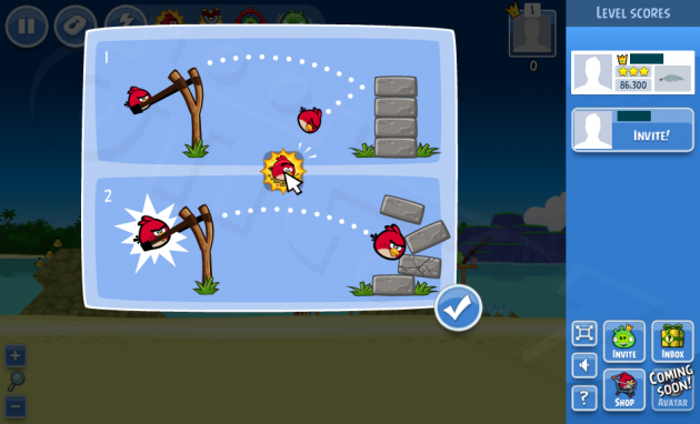 Angry Birds na Facebooku - zesilovač ptáků (nápověda)