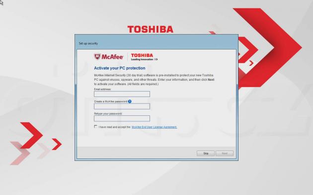 Toshiba Portégé Z830 - aktivace McAfee