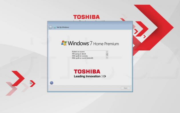 Toshiba Portégé Z830 - počátek instalace Windows 7