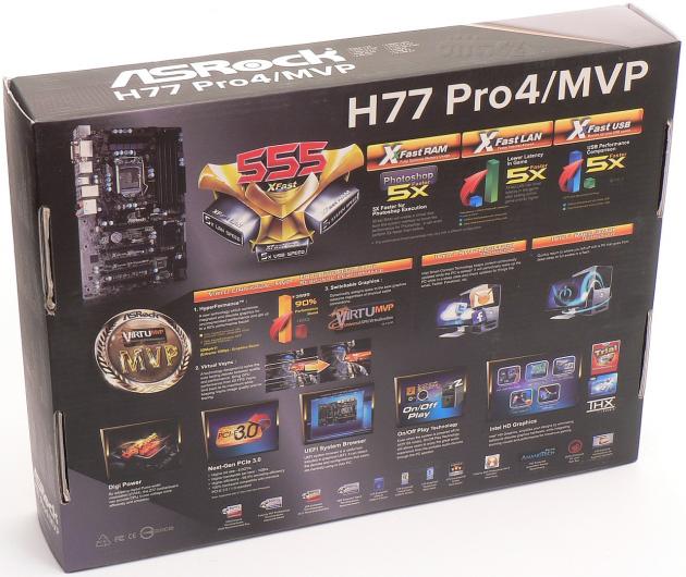 Krabice ASRock H77 Pro4/MVP zezadu