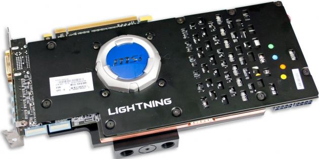 MSI Radeon HD 7970 Lightning s vodním blokem (backplate)