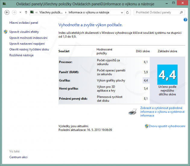Lenovo IdeaPad B590 - Windows Experience Index (Windows 8)