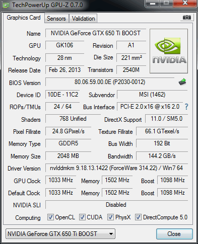 MSI GeForce GTX 650 Ti BOOST Twin Frozr - Obrázek 10