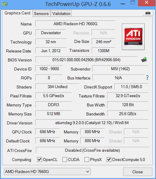 MSI GX60 - gpuz1