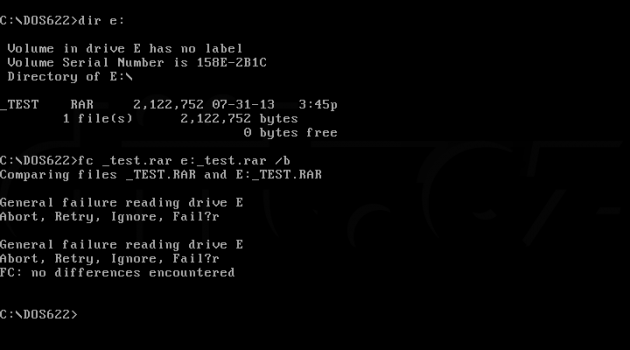 Test čitelnosti souboru zaplňujícího 2,1MB disketu