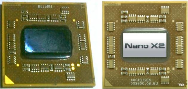 VIA Nano X2 (vlevo z USB klíče, vpravo obrázek z tiskových materiálů)