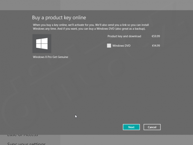 Windows 8 - Buy a product key online