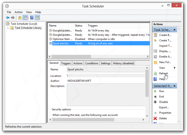Windows 8 - Task Scheduler (hotovo)