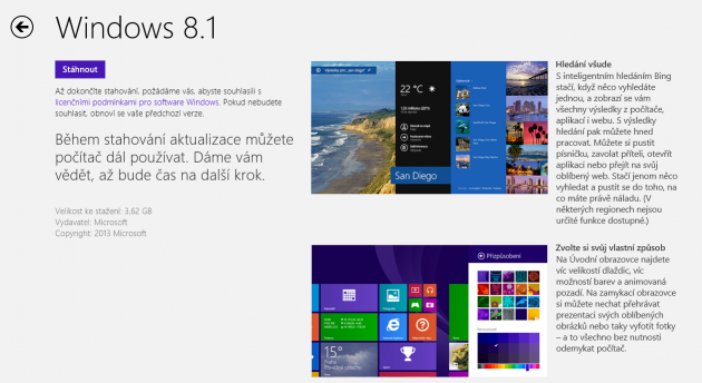 Windows 8.1 na Store