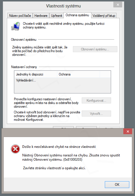 Windows 8 a Ochrana systému - výměnné médium