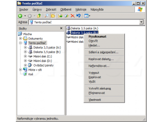 LS-120 jako B ve Windows XP - chybí Vysunout